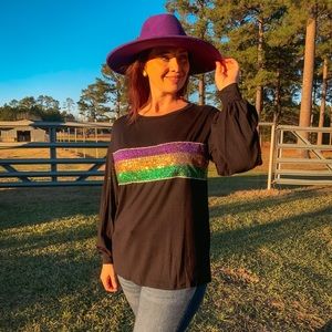 Sequin Mardi Gras Top